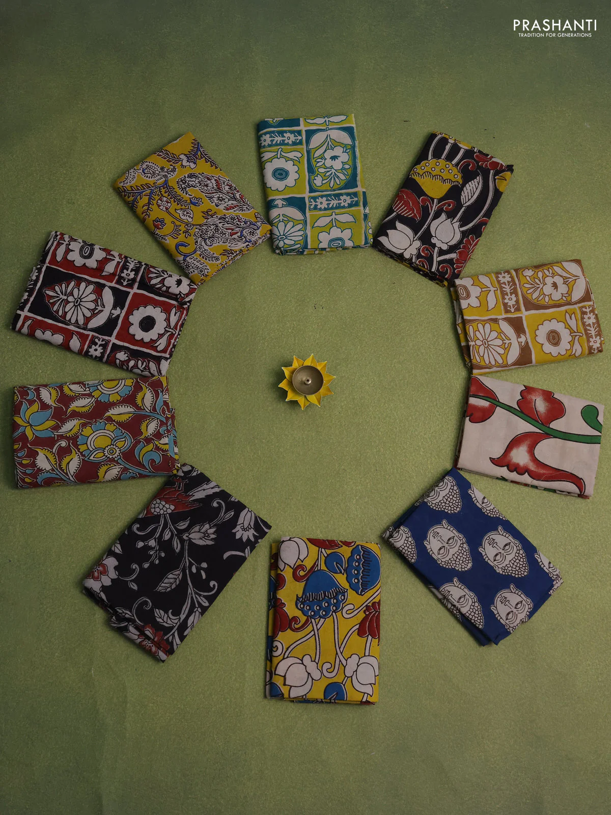 Kalamkari cotton blouse bits and pack of 10