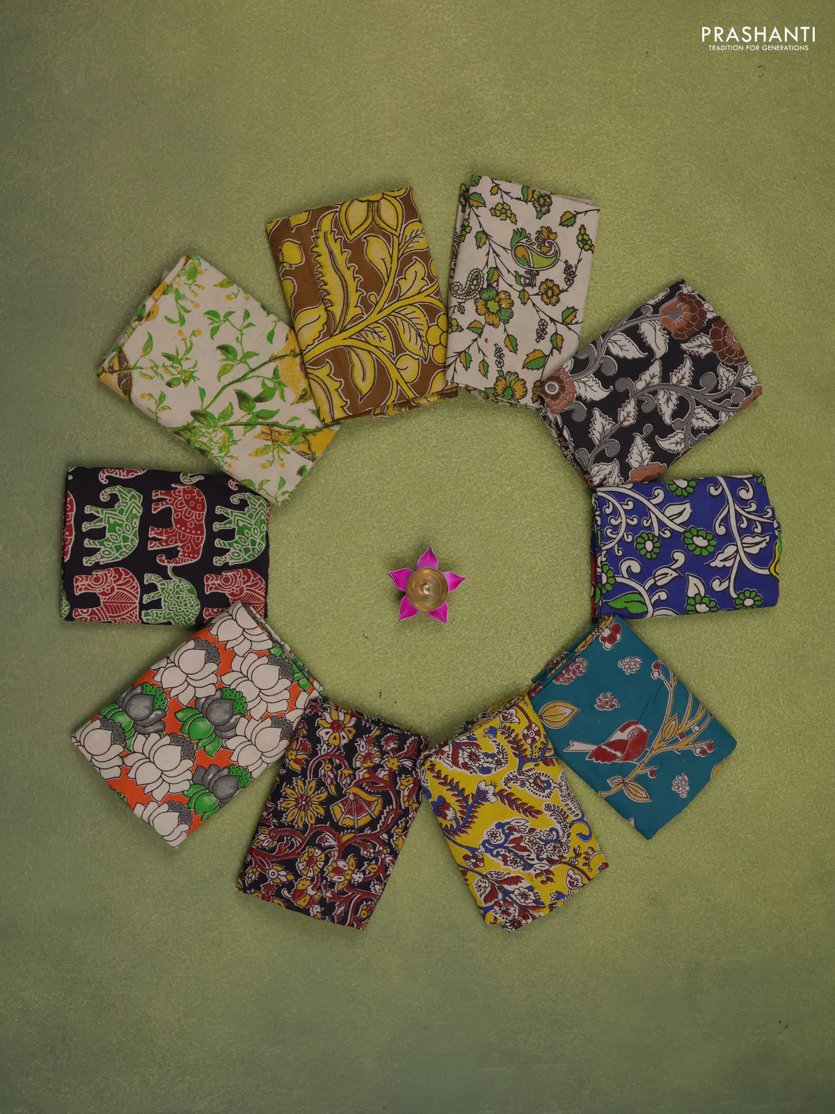 Kalamkari cotton blouse multi colour and multi design pack of 10