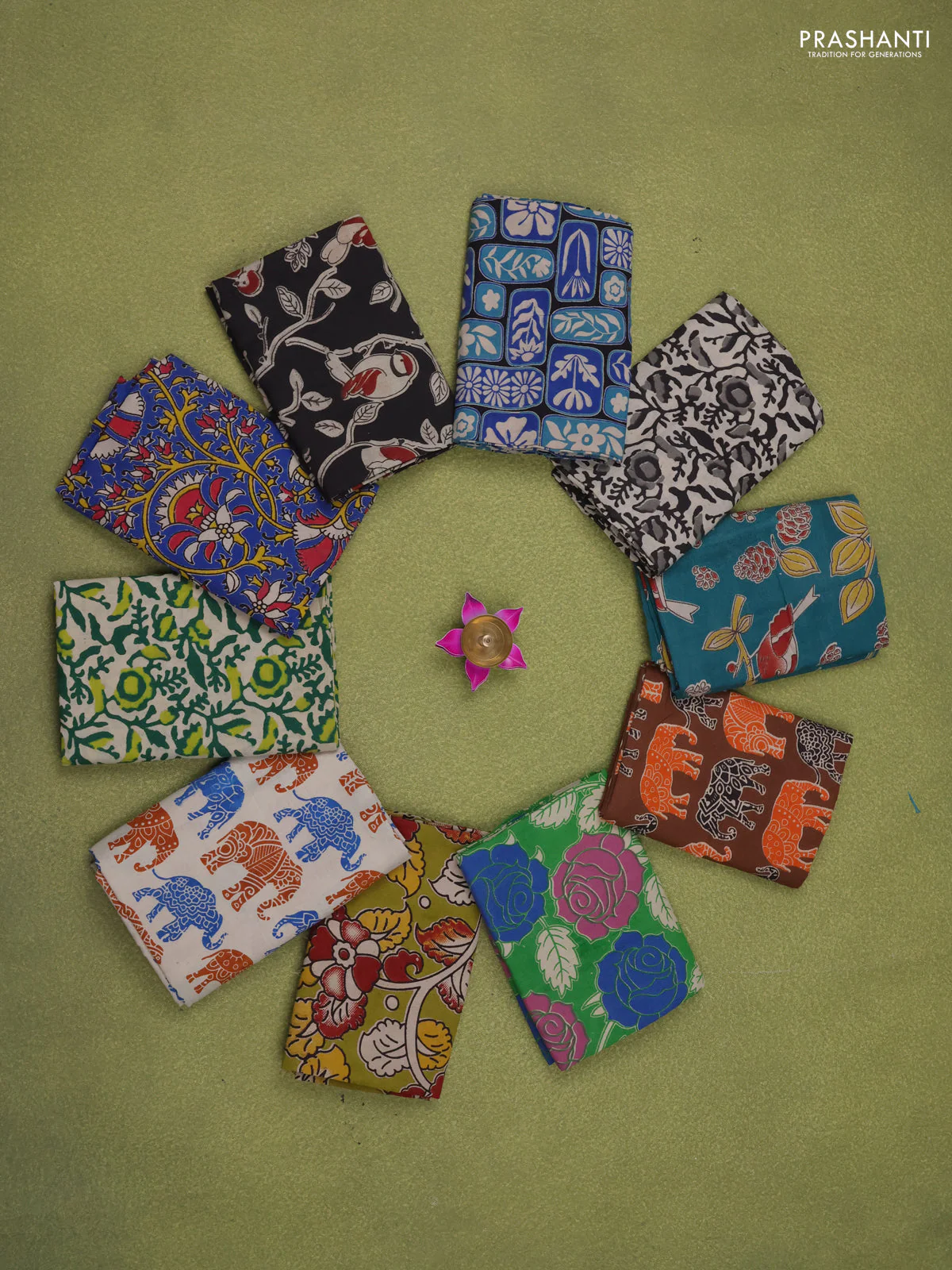 Kalamkari cotton blouse multi colour and multi design pack of 10