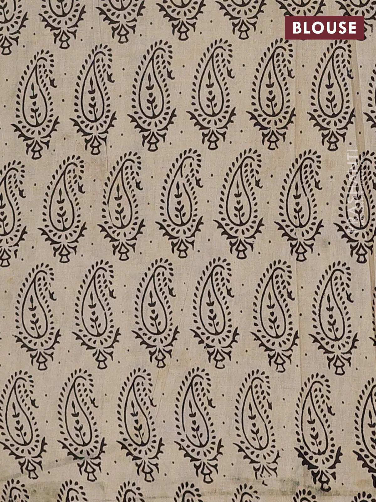 Kalamkari cotton saree beige and lavender with allover prints and printed border - Image 4