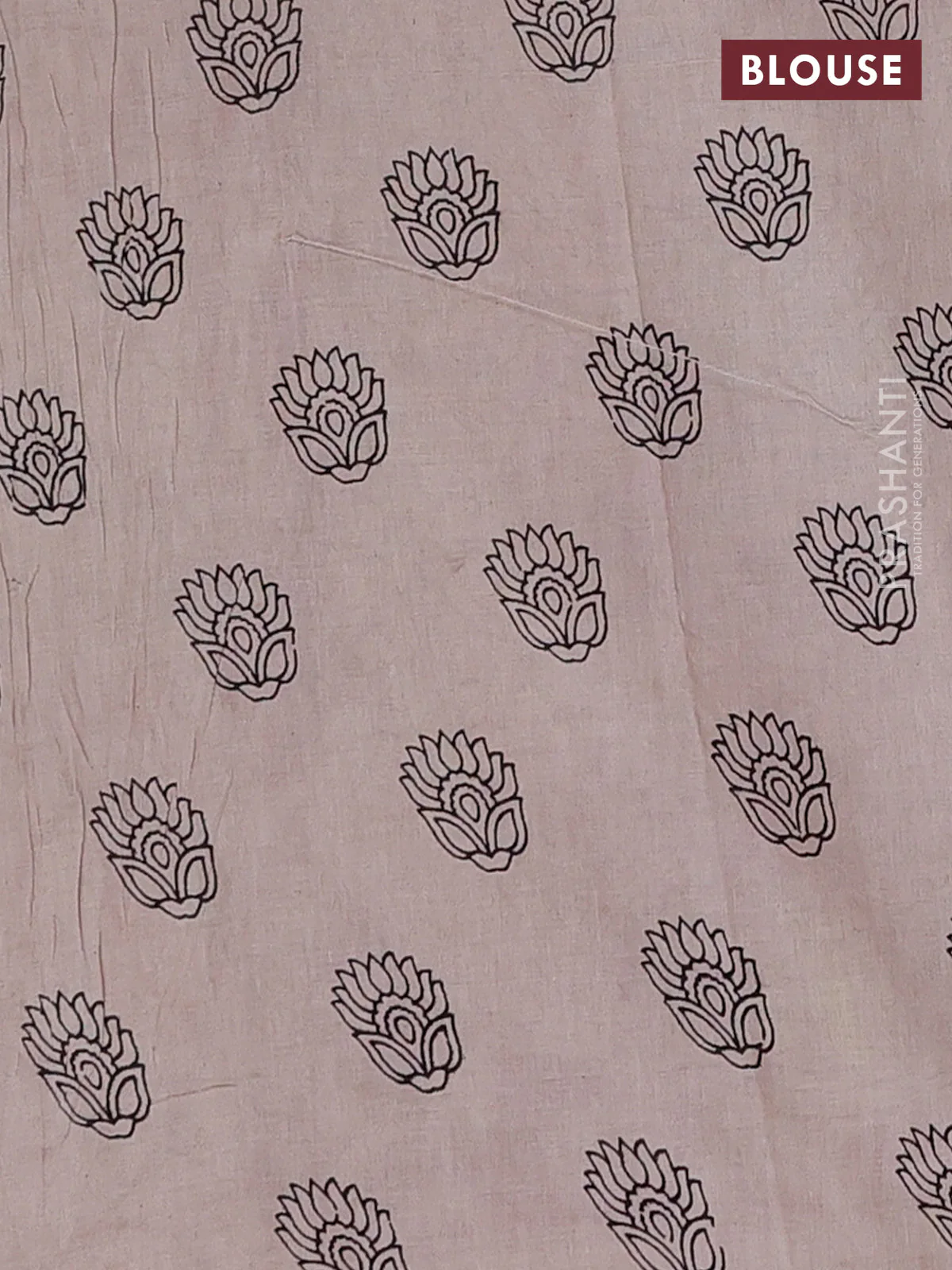 Kalamkari cotton saree beige and maroon with allover prints and printed border - Image 4