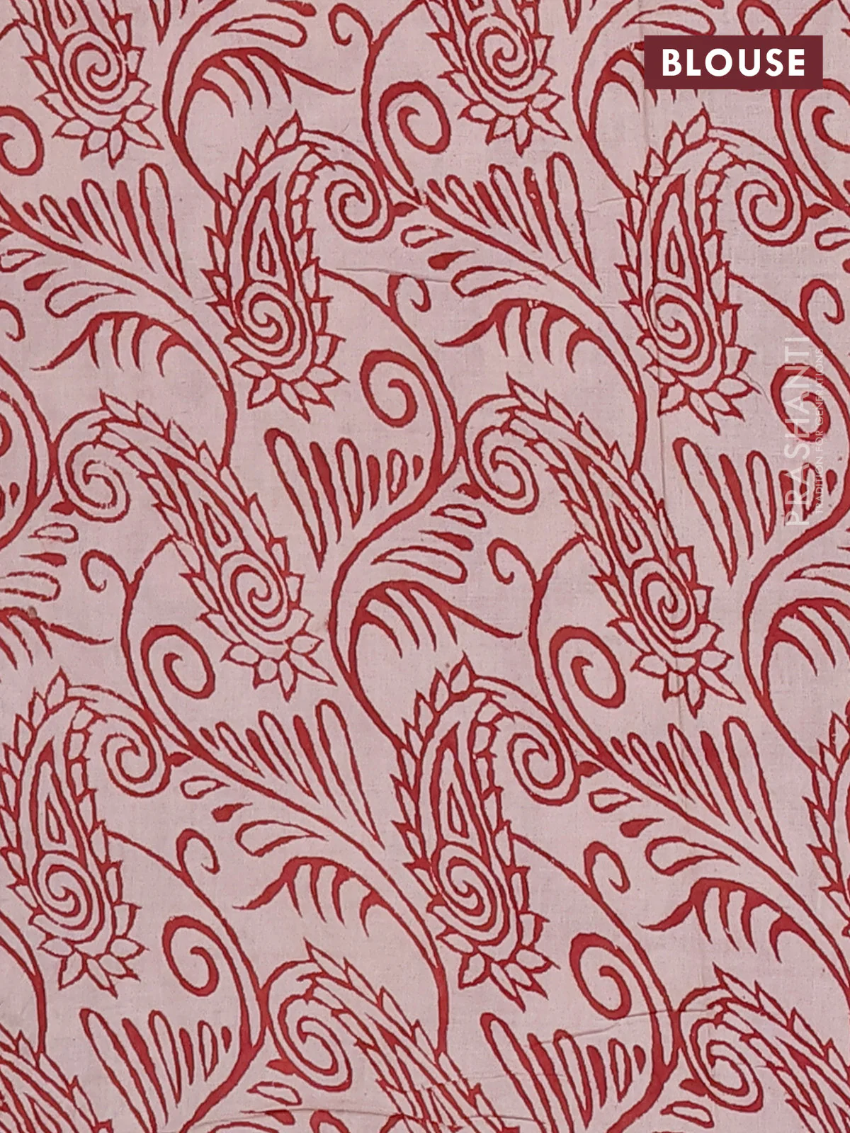 Kalamkari cotton saree beige and rust shade with allover prints and long printed border - Image 4