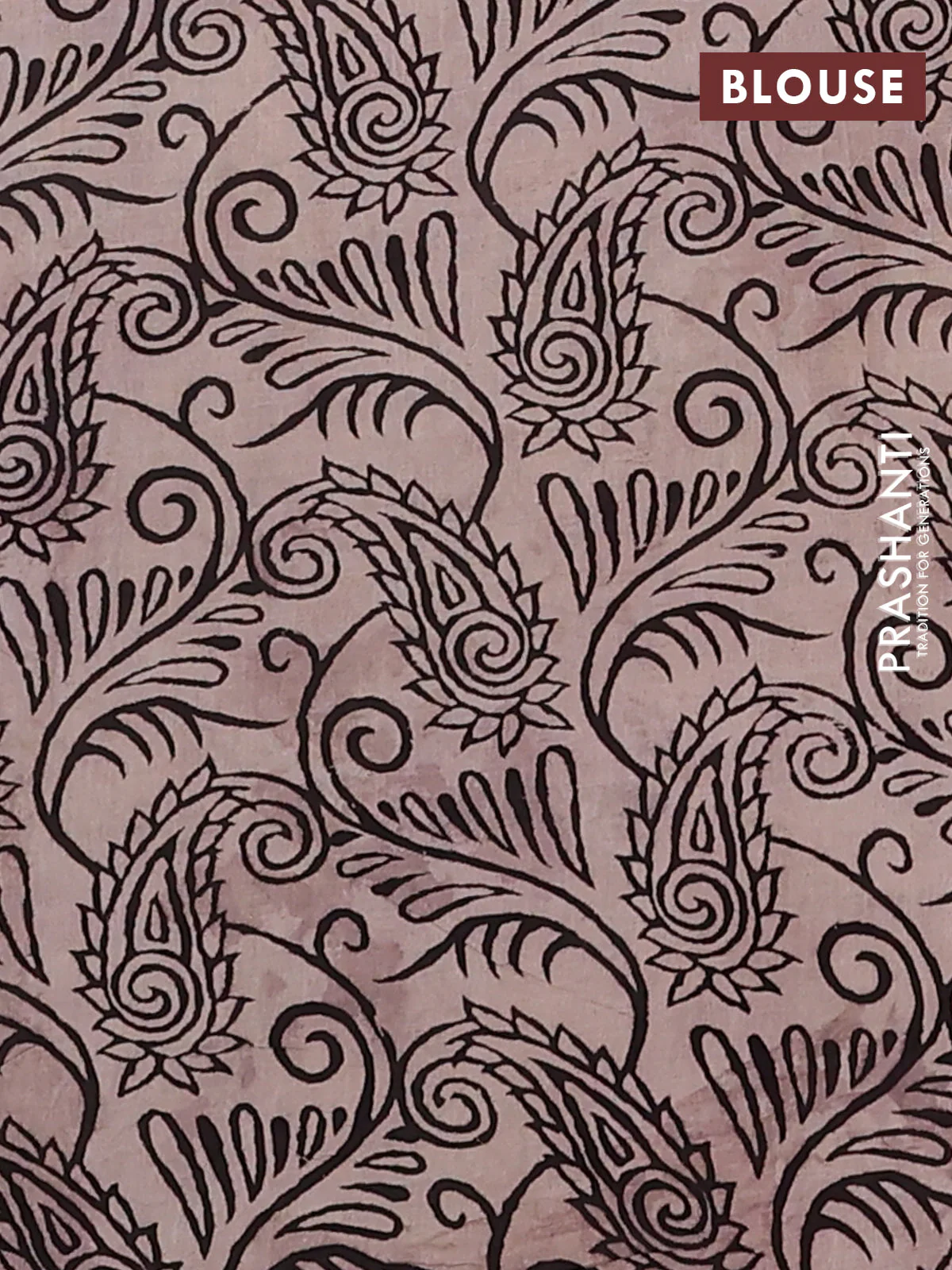 Kalamkari cotton saree black and maroon with allover prints and printed border - Image 4