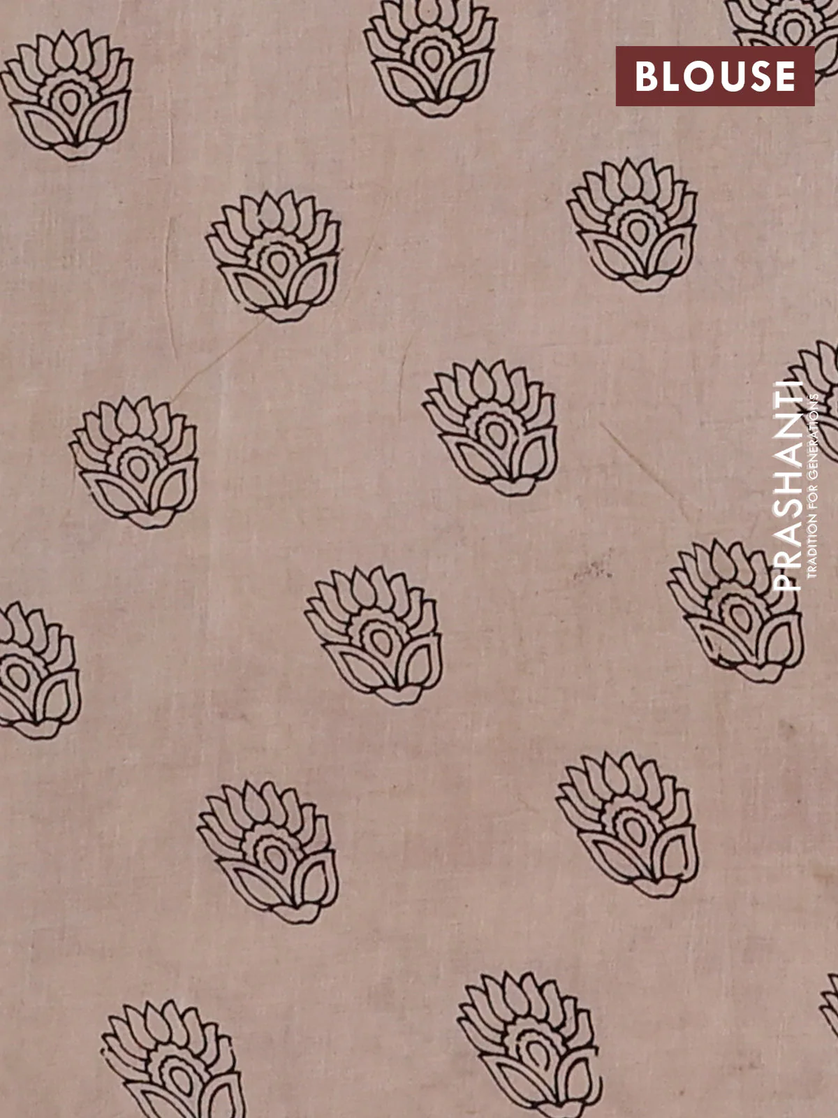 Kalamkari cotton saree black and maroon with allover prints and printed border - Image 4