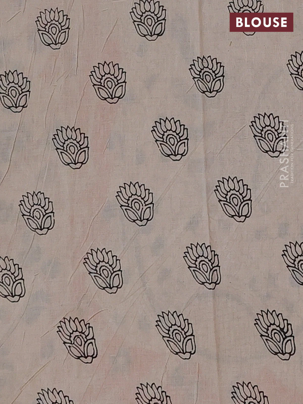 Kalamkari cotton saree peacock green and orange with allover prints and printed border - Image 4