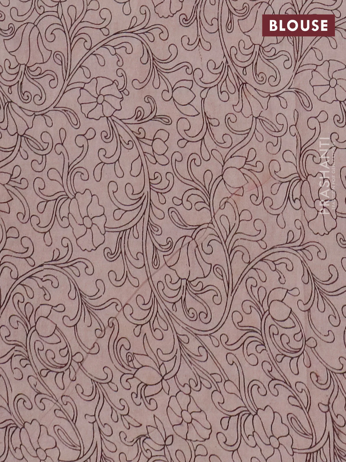 Kalamkari cotton saree rust shade and yellow with allover prints and printed border - Image 4