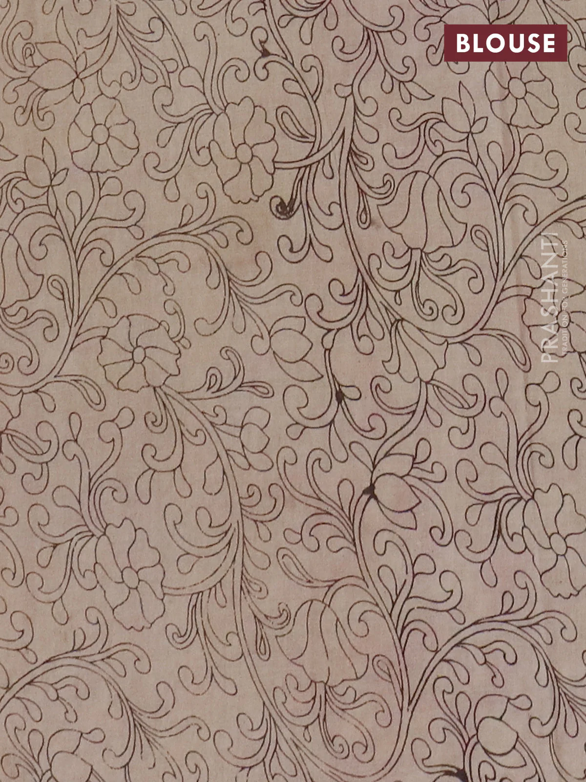 Kalamkari cotton saree yellow and pink with allover prints and printed border - Image 4