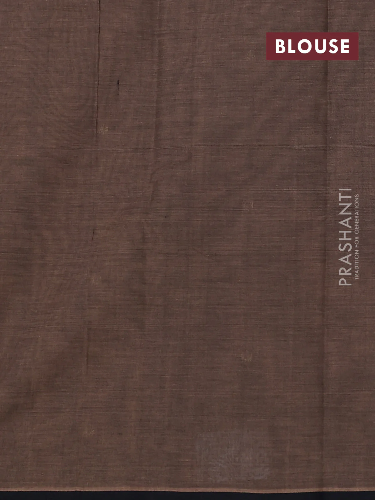 Kanchi cotton saree brown and black with zari woven buttas and piping border - Image 3