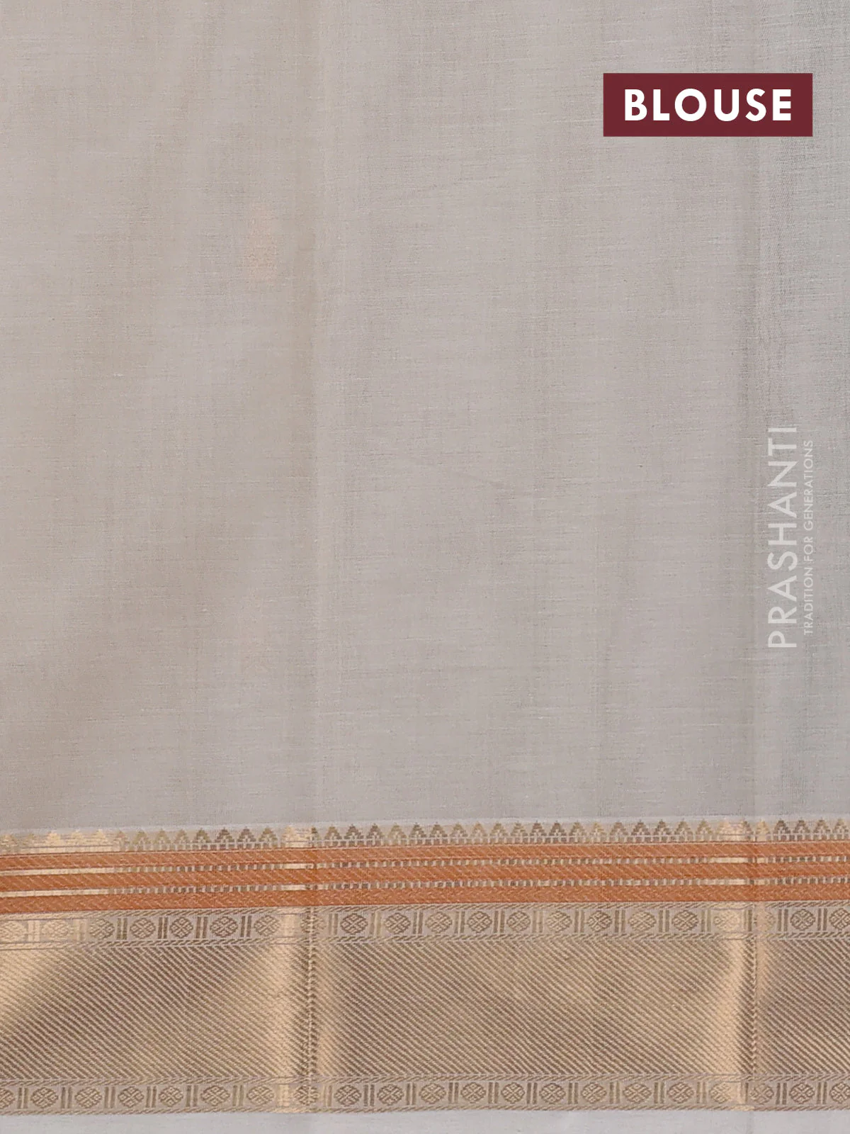 Kanchi cotton saree cream with zari woven buttas and zari woven border - Image 3