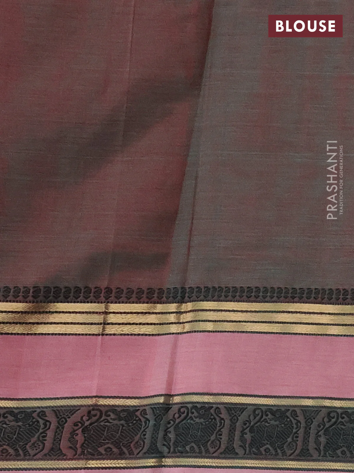 Kanchipuram silk cotton saree dual shade of maroon and maroon shade with allover thread woven checked pattern and woven border - Image 3