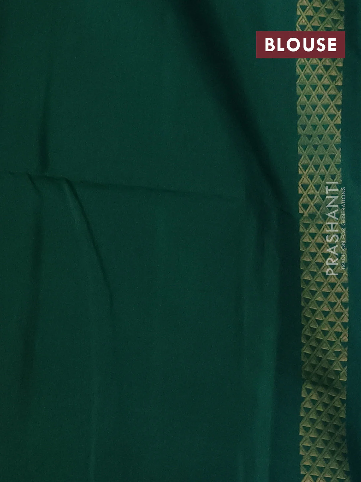 Kanchipuram silk saree cs blue and green with zari woven buttas & jute finish in borderless style - Image 3
