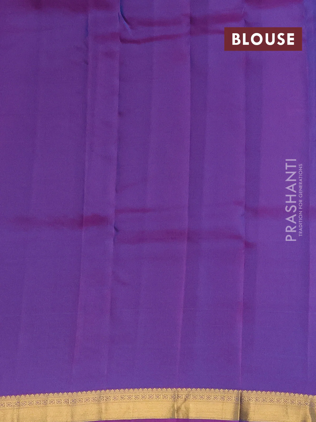 Kanchipuram silk saree cs blue and purple with zari woven buttas and zari woven border - Image 3