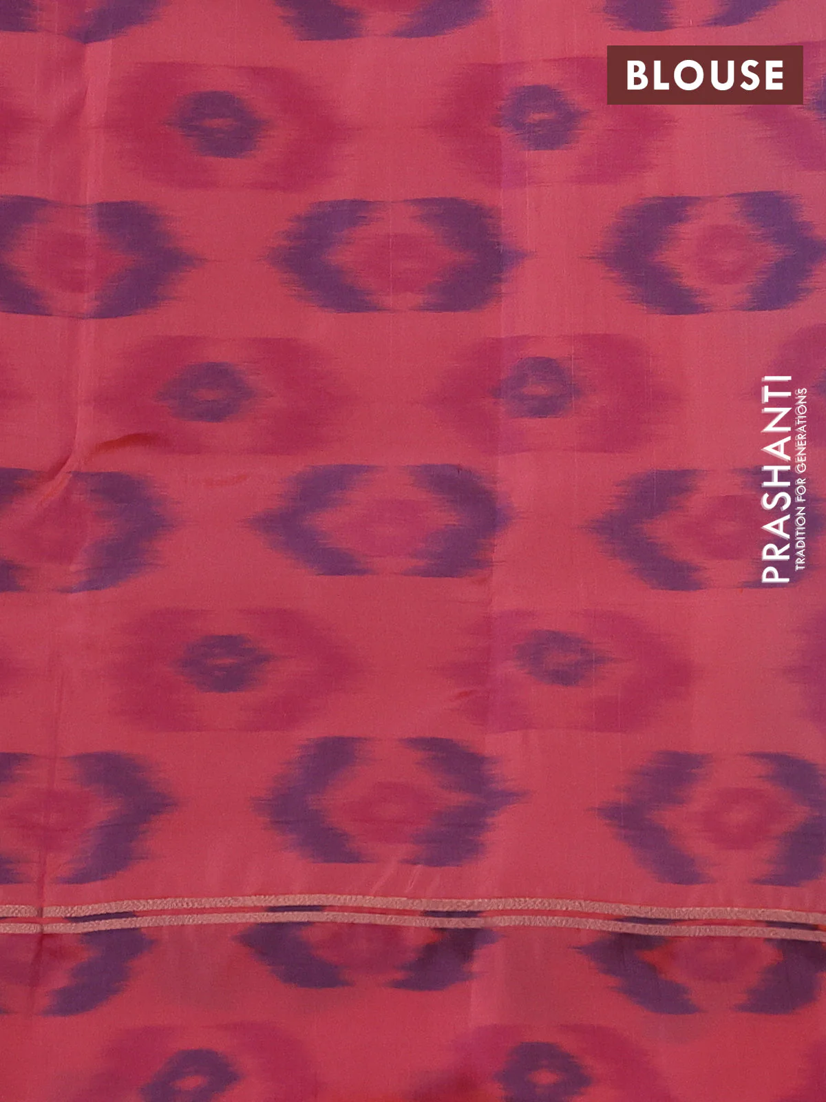 Kanchipuram silk saree dual shade of pastel blue and peach shade with copper zari weaves & buttas and copper zari woven ikat style border - Image 3