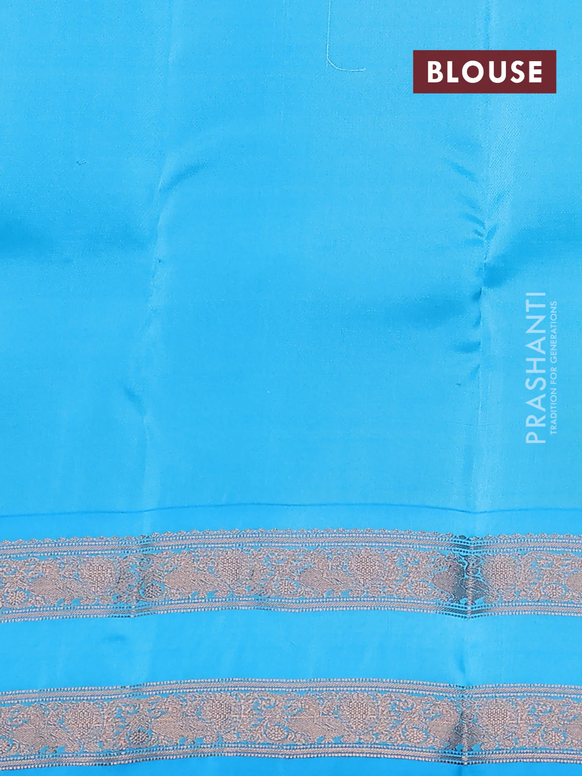 Kanchipuram silk saree dual shade of light green and teal blue with allover zari weaves & zari woven buttas and rettapet zari woven border - Image 3