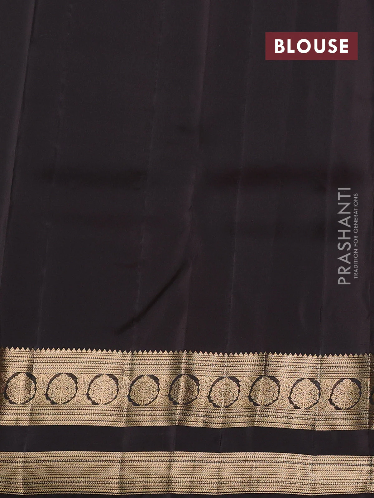 Kanchipuram silk saree green and coffee brown with allover zari woven butas and rettapet zari woven border - Image 3