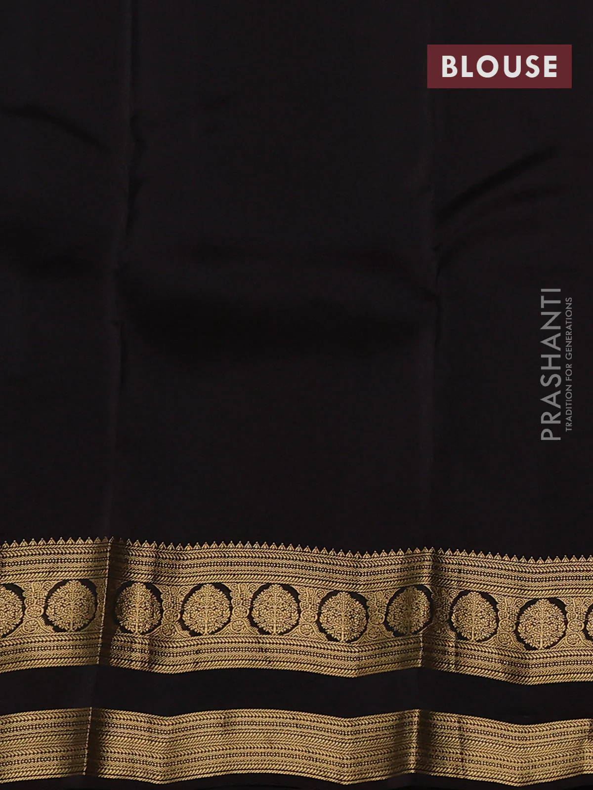 Kanchipuram silk saree green and coffee brown with plain body and rettapet zari woven border - Image 3