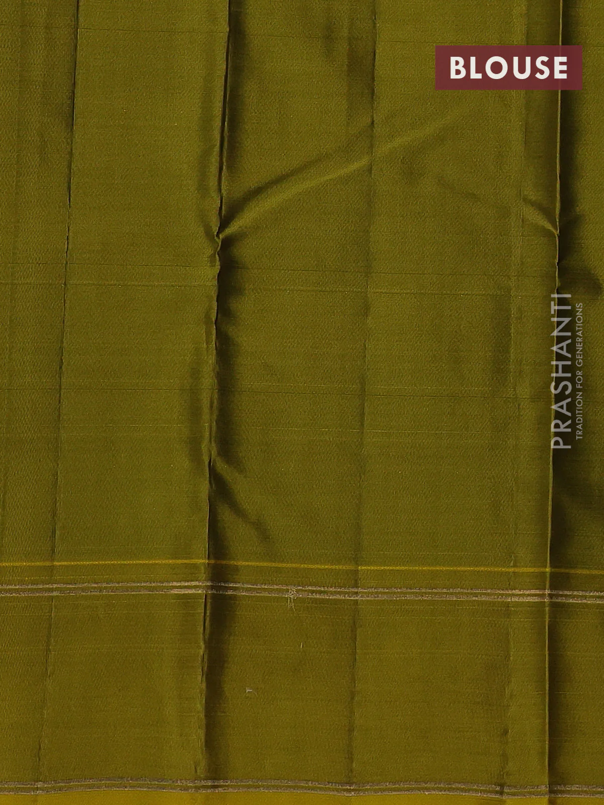 Kanchipuram silk saree green and mustard green with temple zari woven buttas and rettapet zari woven border - Image 3