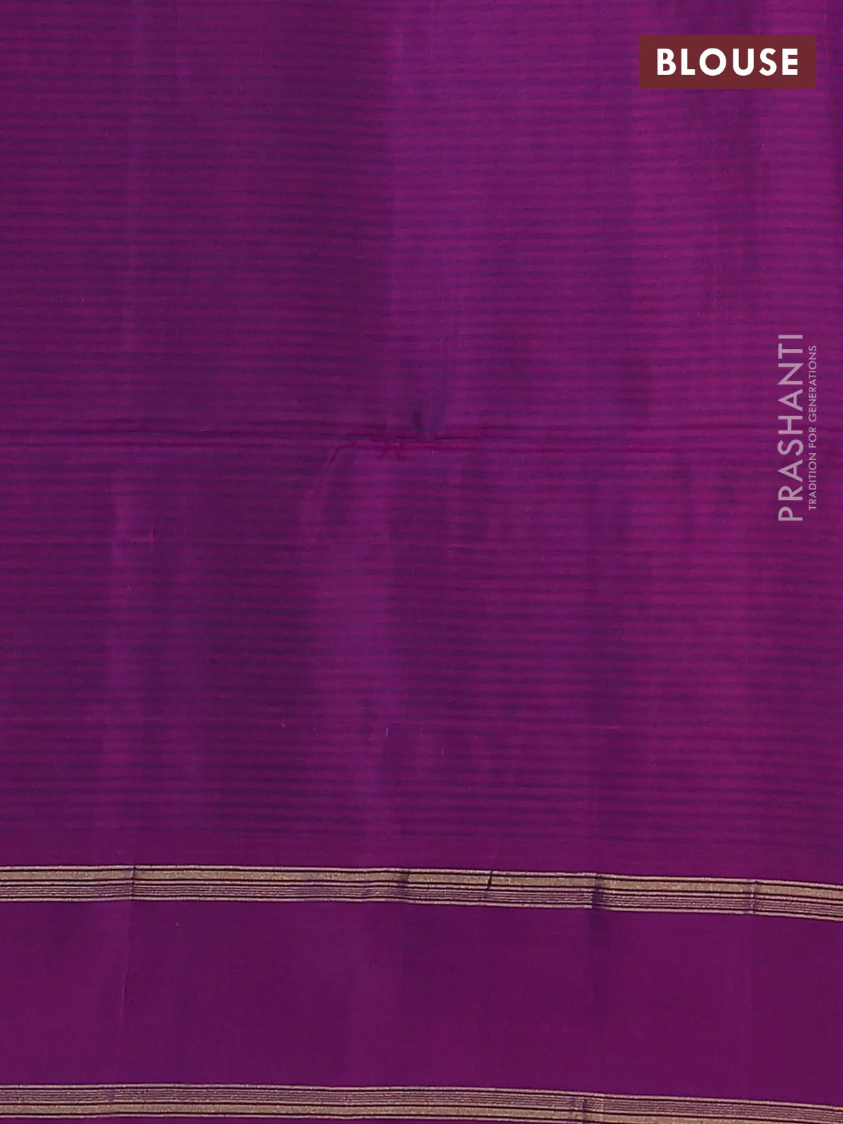 Kanchipuram silk saree green shade and purple with stripes pattern & zari buttas and rettapet zari woven border - Image 3