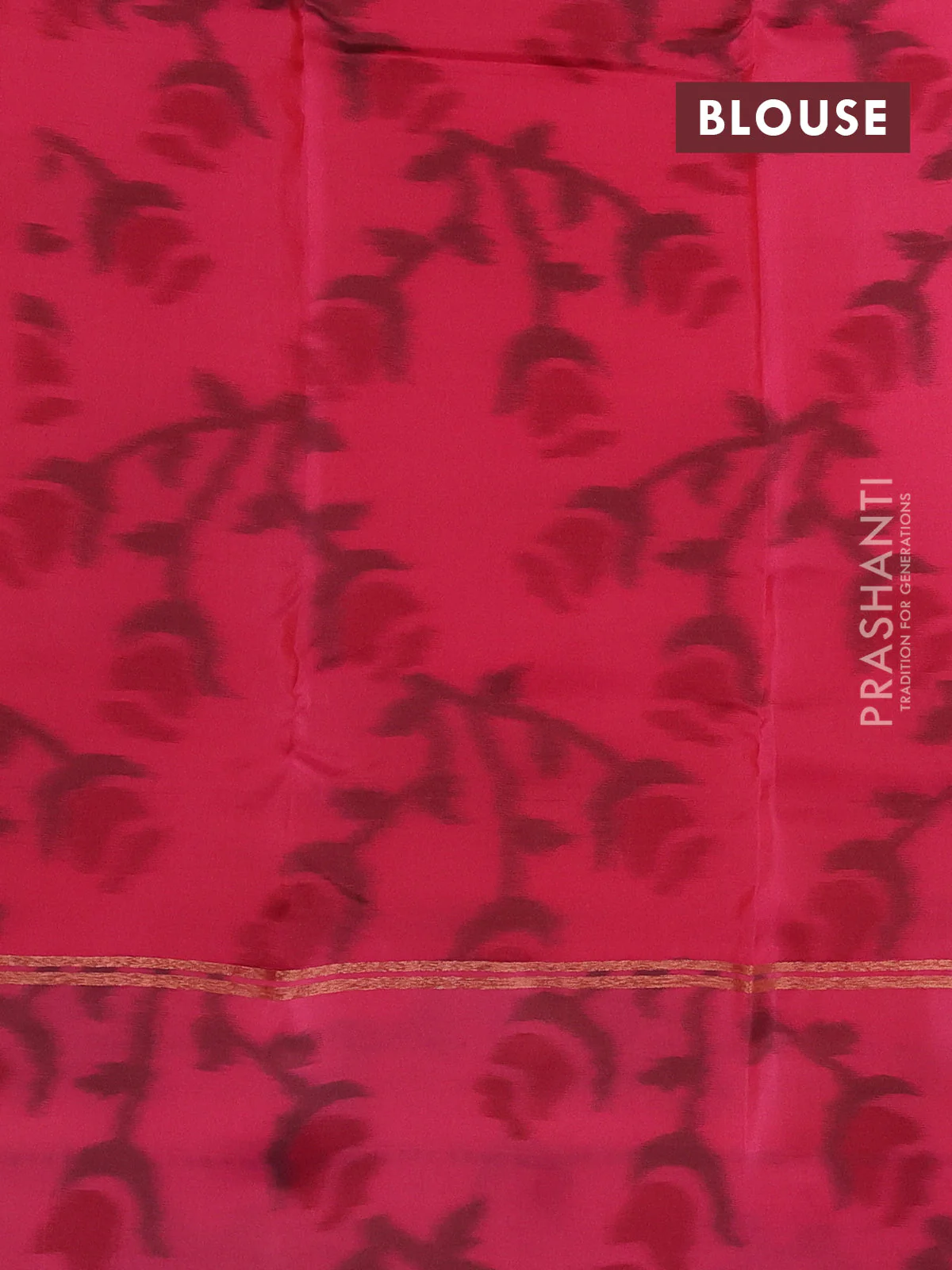 Kanchipuram silk saree orange and peach pink with copper zari woven buttas and copper ikat woven border - Image 3