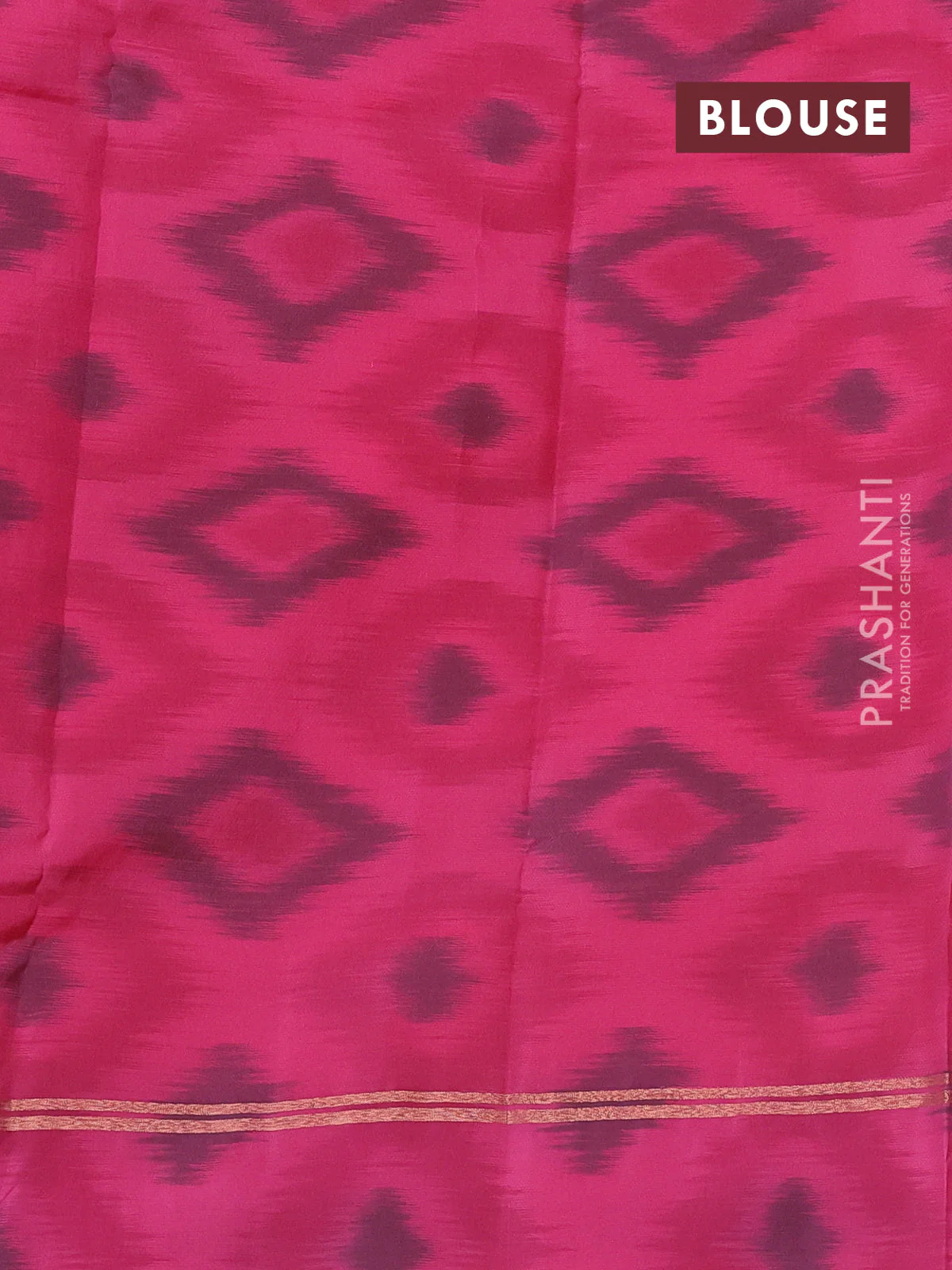 Kanchipuram silk saree orange and pink with copper zari woven buttas and copper ikat woven border - Image 3