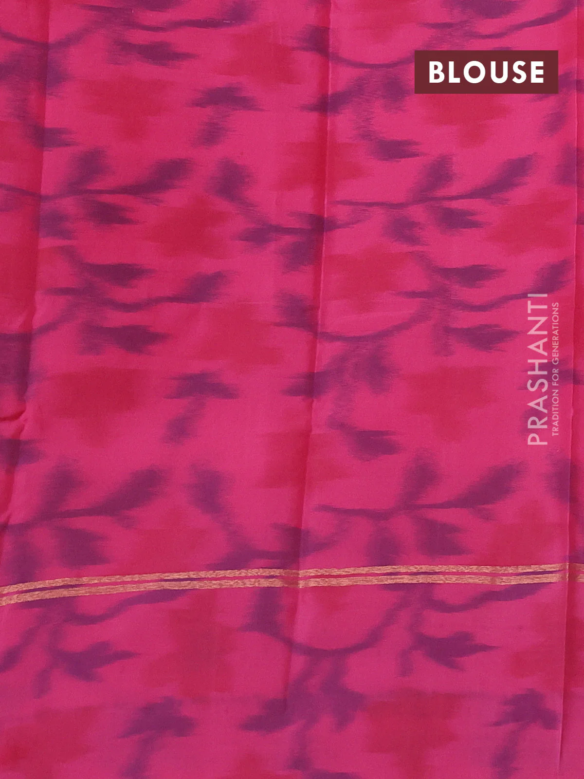 Kanchipuram silk saree peach pink and pink with copper zari woven buttas and copper ikat woven border - Image 3