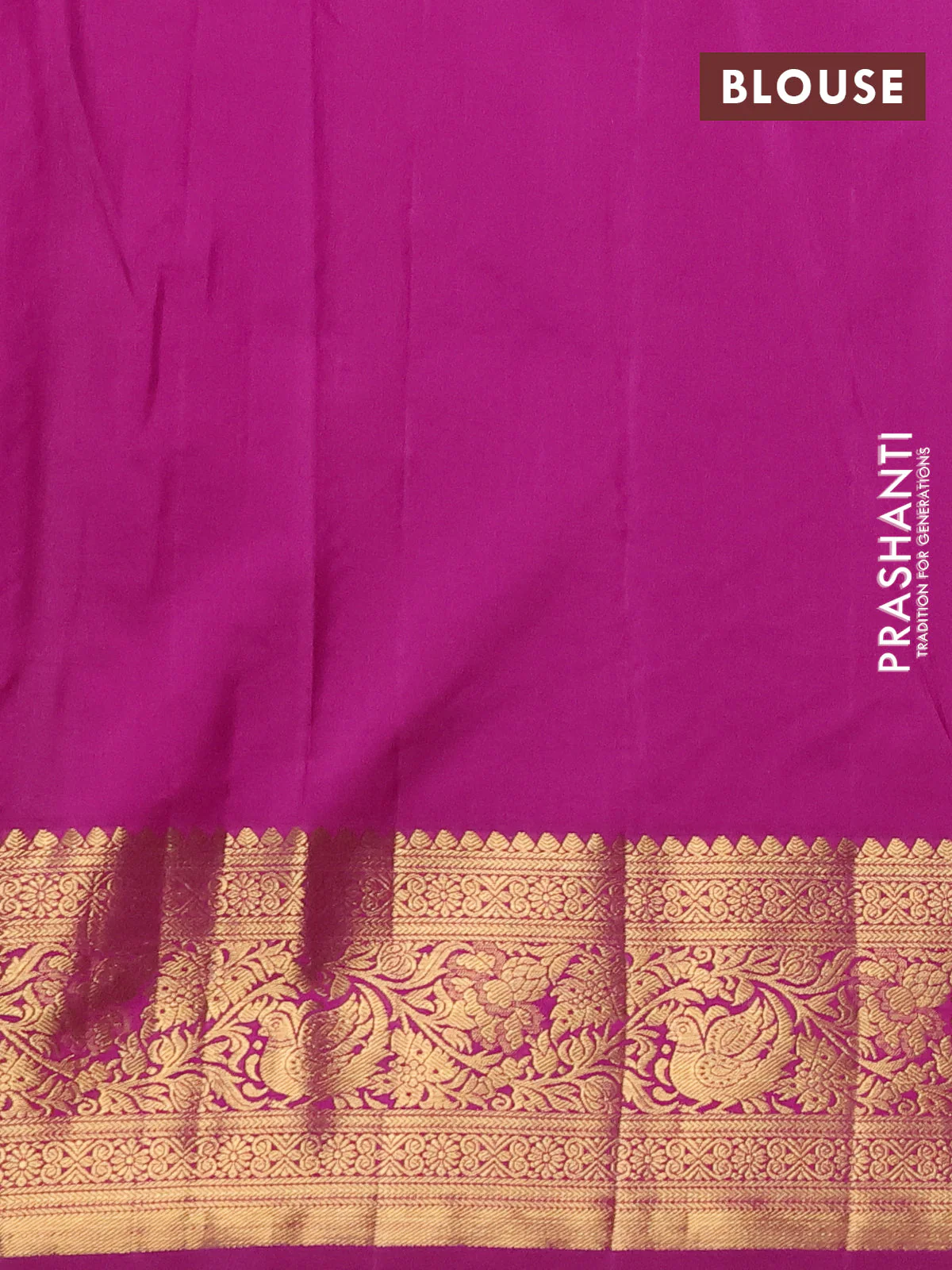 Kanchipuram silk saree peacock green and purple with allover zari woven brocade weaves and zari woven border - Image 3