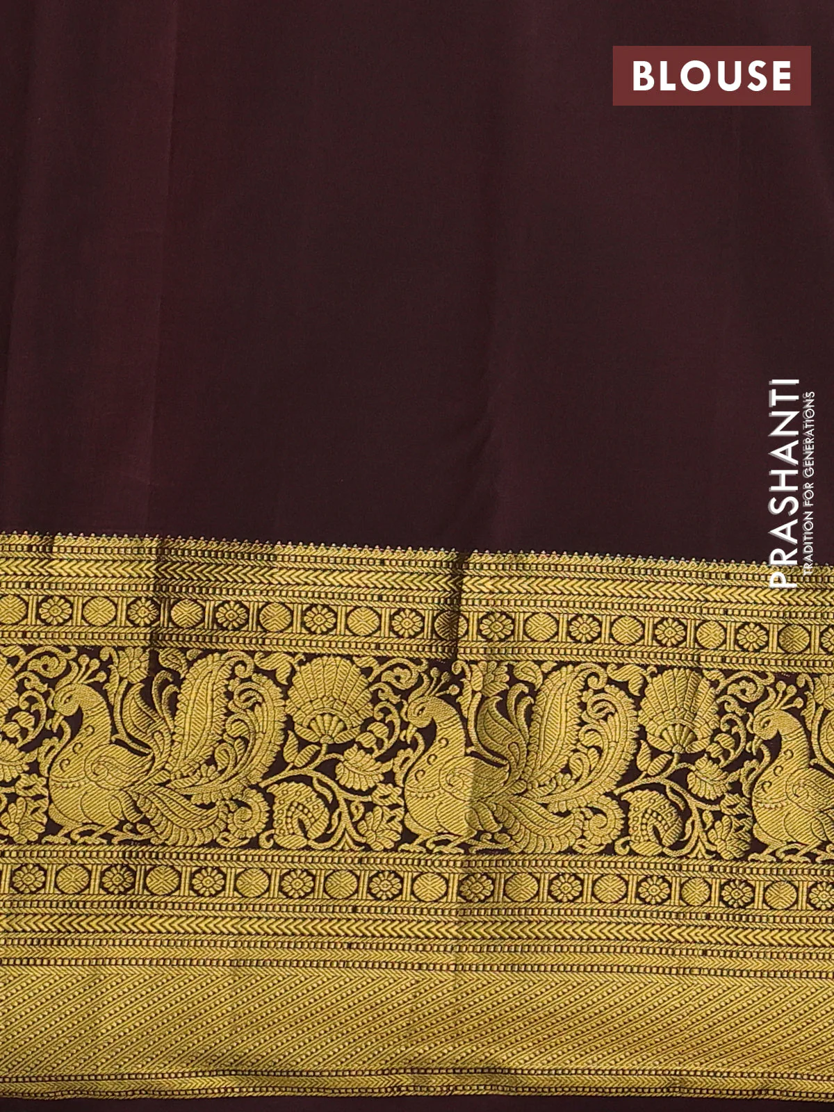 Kanchipuram silk saree pink and coffee brown with allover zari woven brocade weaves and long zari woven border - Image 3