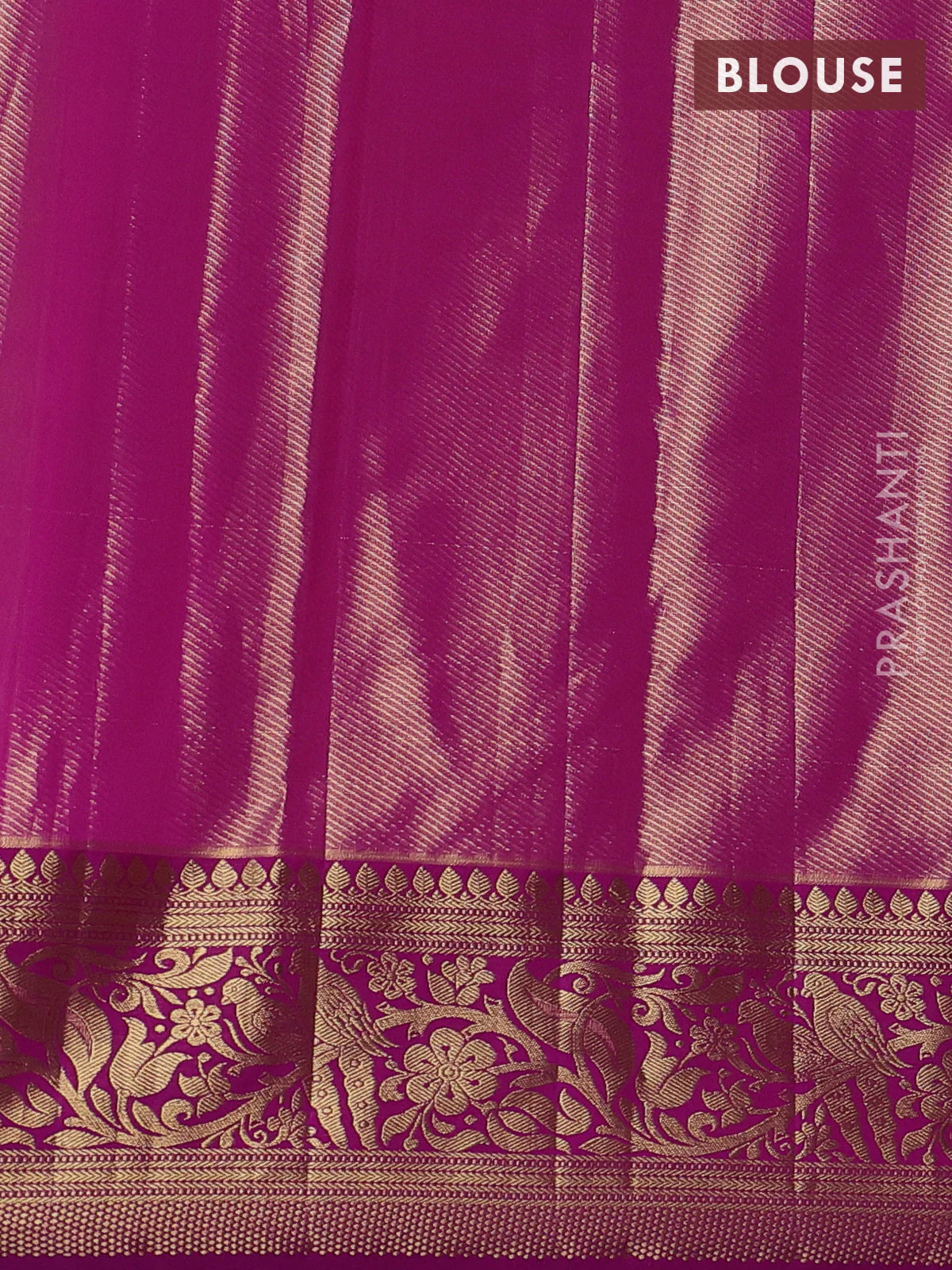 Kanchipuram silk saree pista green and magenta pink with allover zari woven mina weaves and zari woven border - Image 3