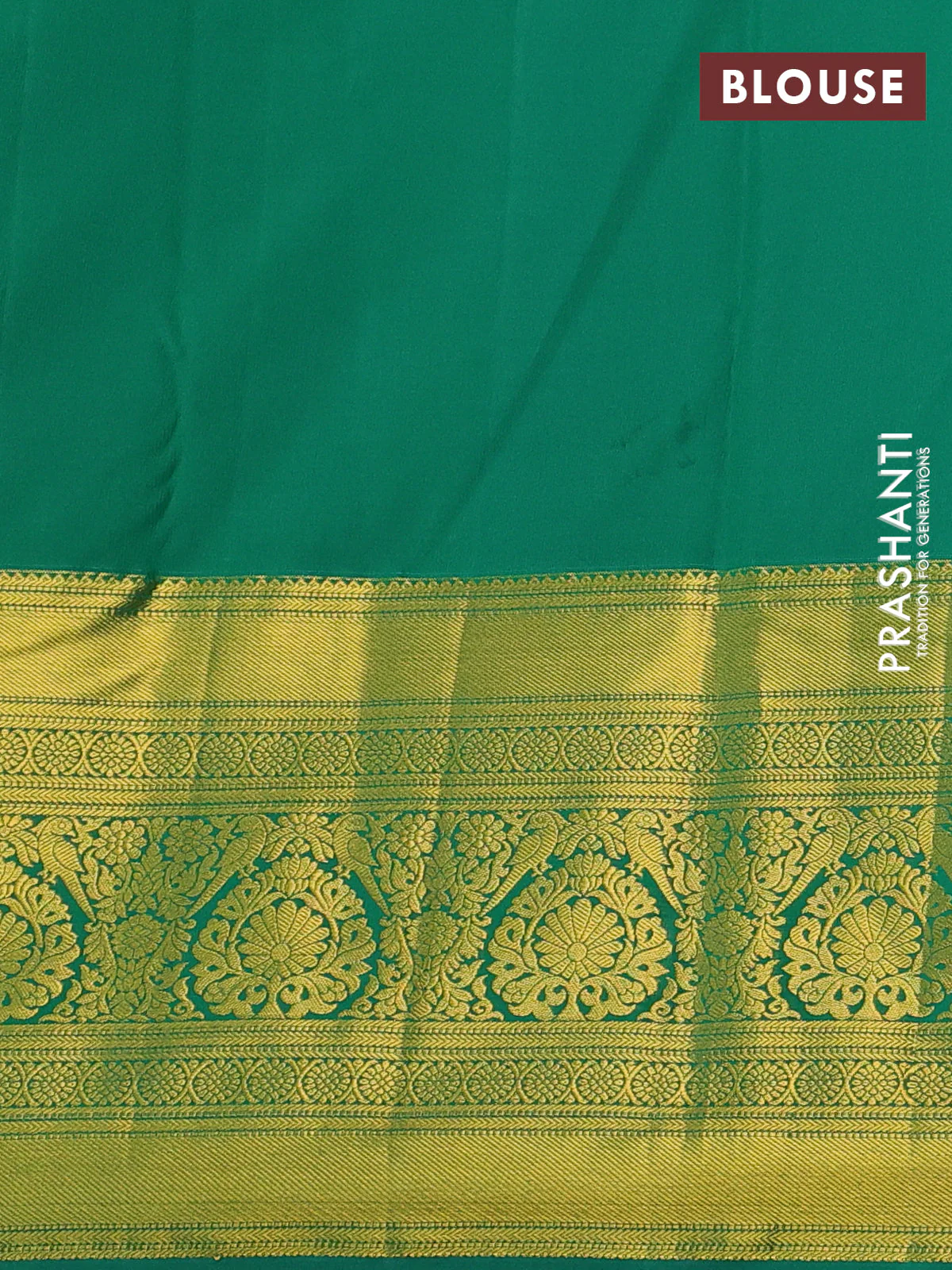 Kanchipuram silk saree purple and green with allover zari woven brocade weaves and zari woven border - Image 3