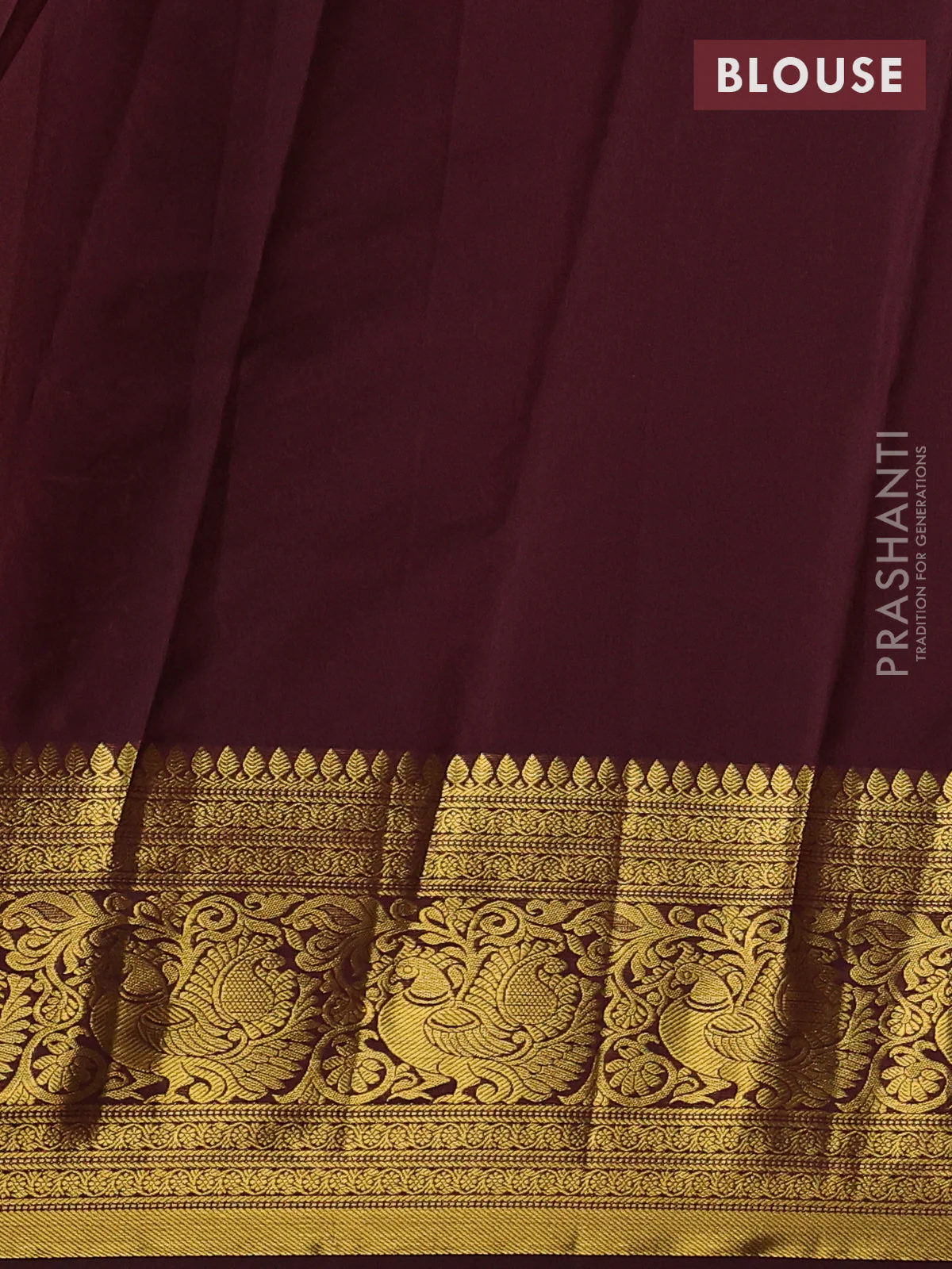 Kanchipuram silk saree rustic orange and deep maroon with allover zari woven brocade weaves and zari woven border - Image 3