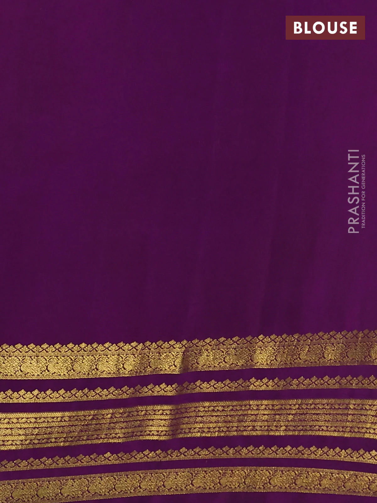 Pure kanchipuram silk saree sandal and purple with allover penkalamkari prints and rich zari woven border - Image 5