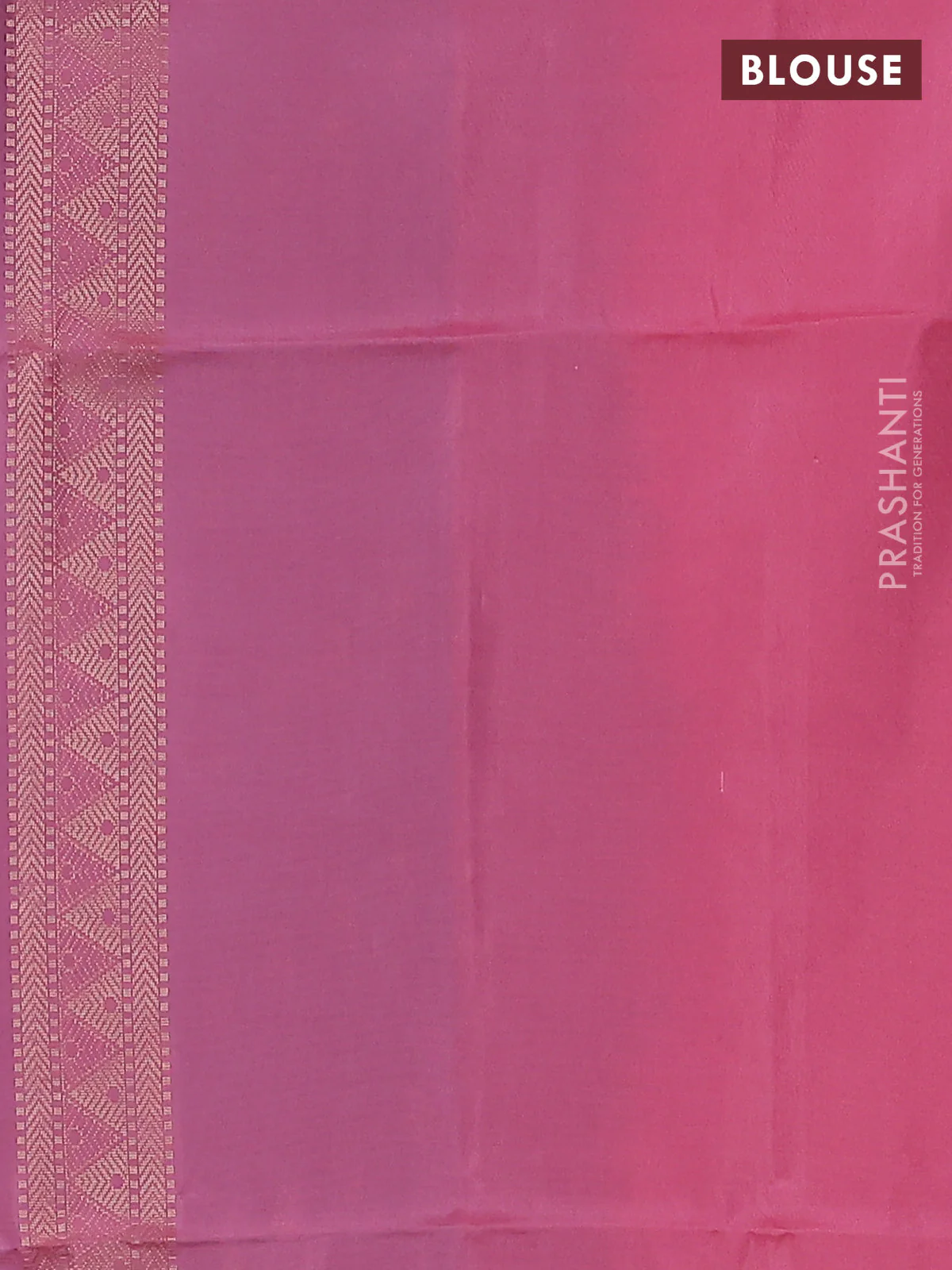 Kanchipuram silk saree teal blue and peach pink with allover zari woven zig zag weaves in borderless style - Image 3