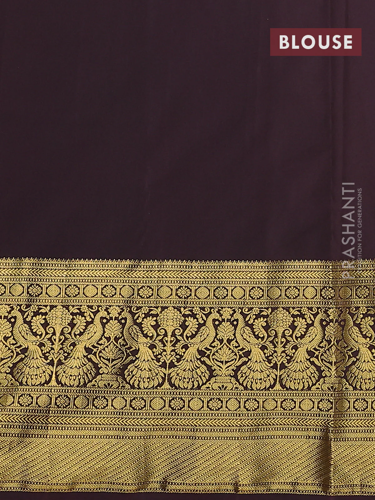 Kanchipuram silk saree teal green and coffee brown with allover zari woven brocade weaves and long zari woven border - Image 3