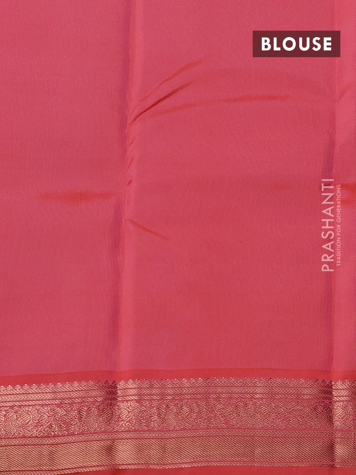 Kanchipuram silk saree teal green and orange with copper zari woven buttas and copper zari woven border - Image 3
