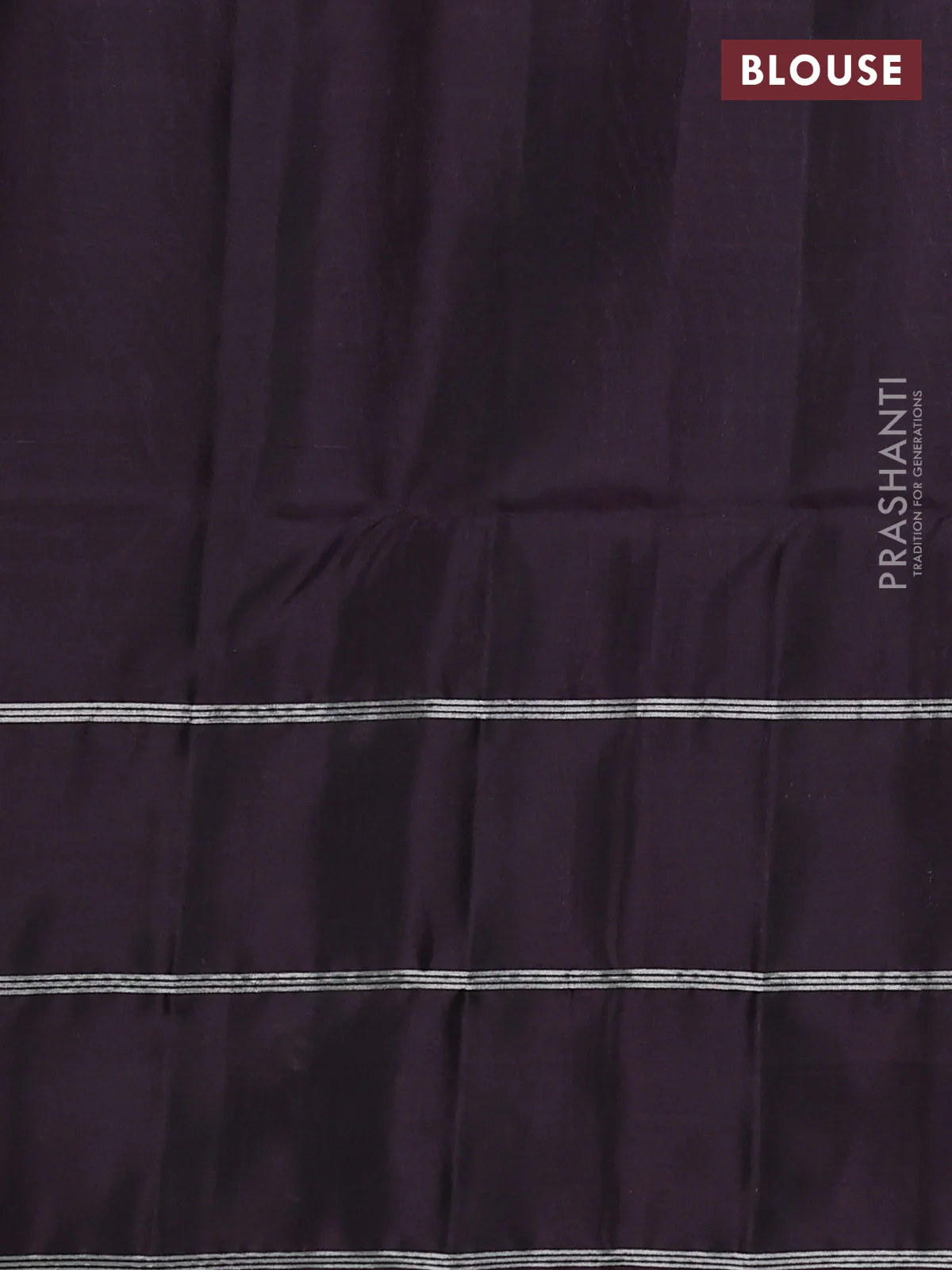 Kanchipuram soft silk saree dark mustard and wine shade with allover silver zari stripes pattern and zari woven border - Image 3