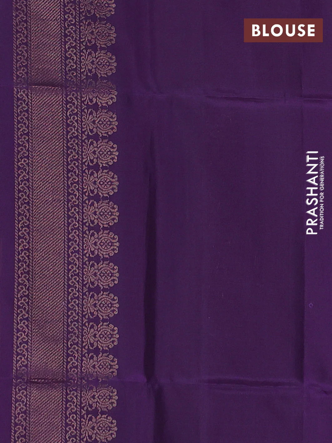 Kanchipuram soft silk saree dual shade of purple and purple with zari woven buttas and zari woven border - Image 3