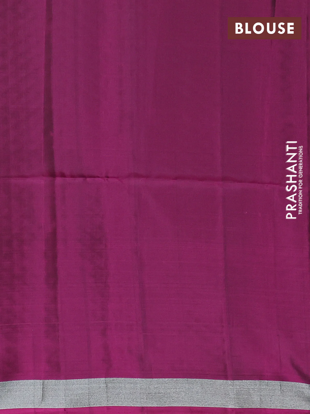 Kanchipuram soft silk saree green and dark magenta pink with allover silver & gold zari weaves and zari woven butta border - Image 3