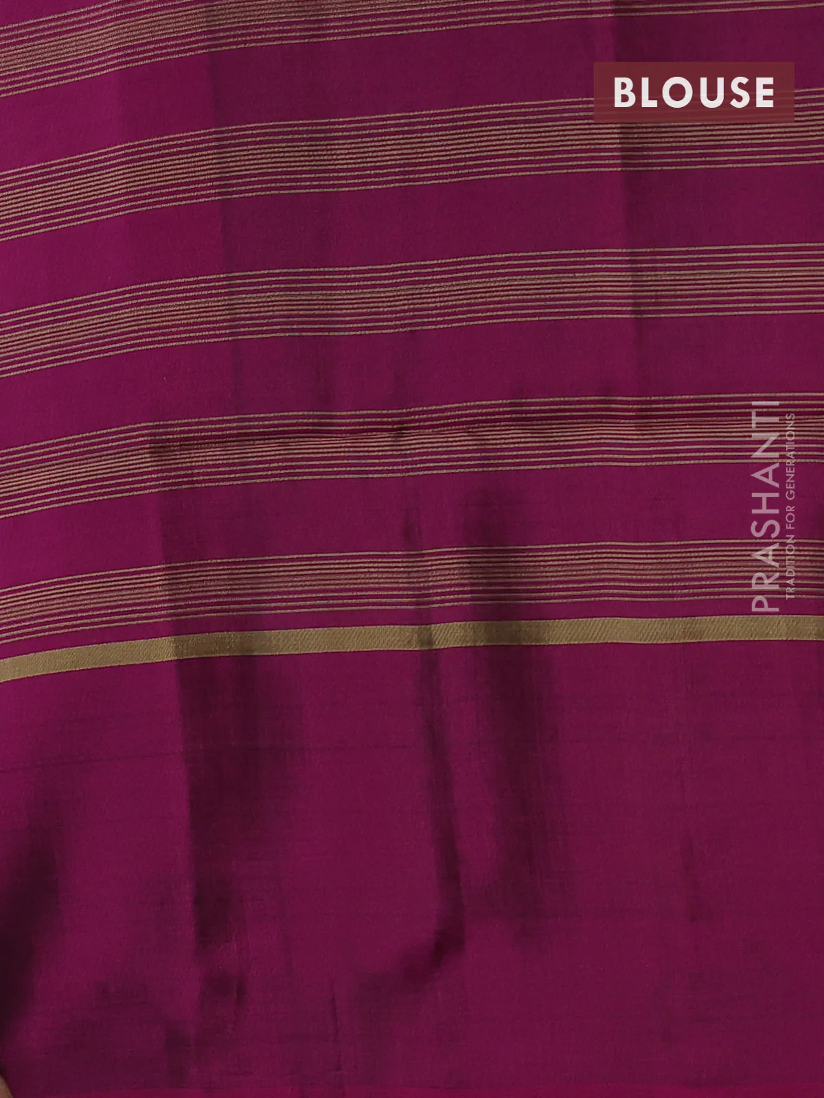 Kanchipuram soft silk saree mehendi green and magenta pink with allover zari stripes & buttas and long zari woven butta border - Image 3