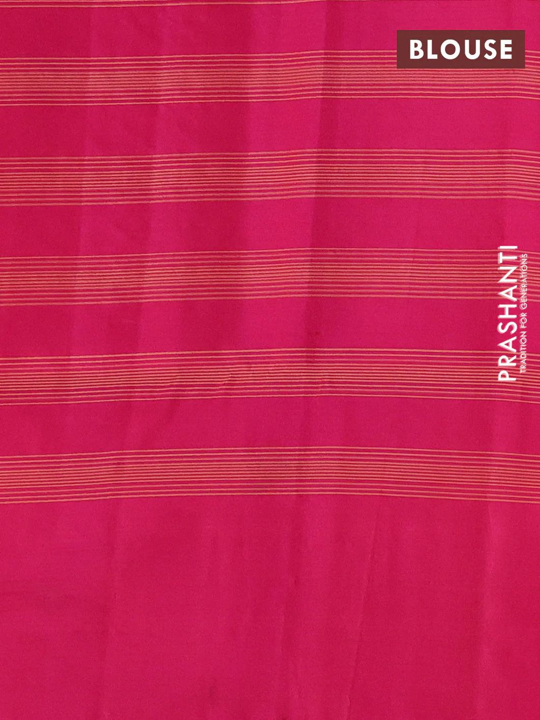 Kanchipuram soft silk saree orange and pink with allover zari stripes & buttas and long zari woven butta border - Image 3