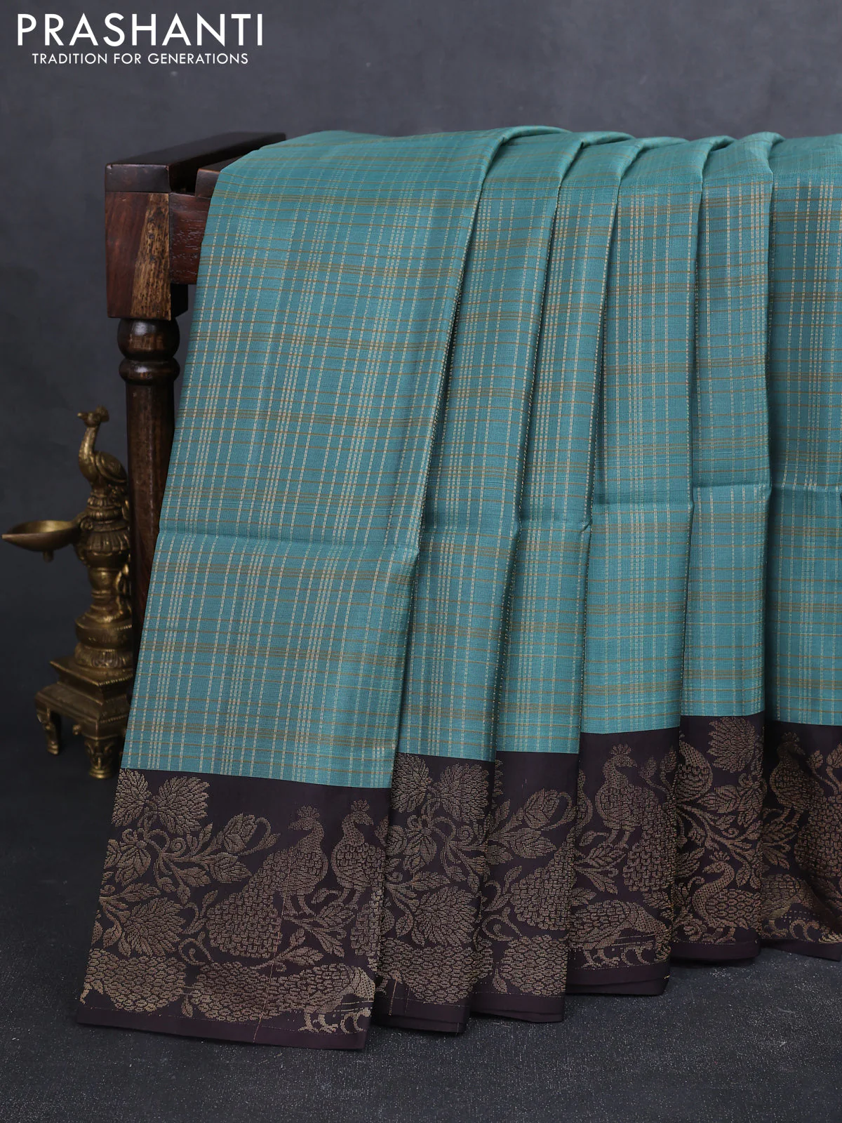 Kanchipuram soft silk saree pastel blue and deep wine shade with allover zari weaves & buttas and zari woven border