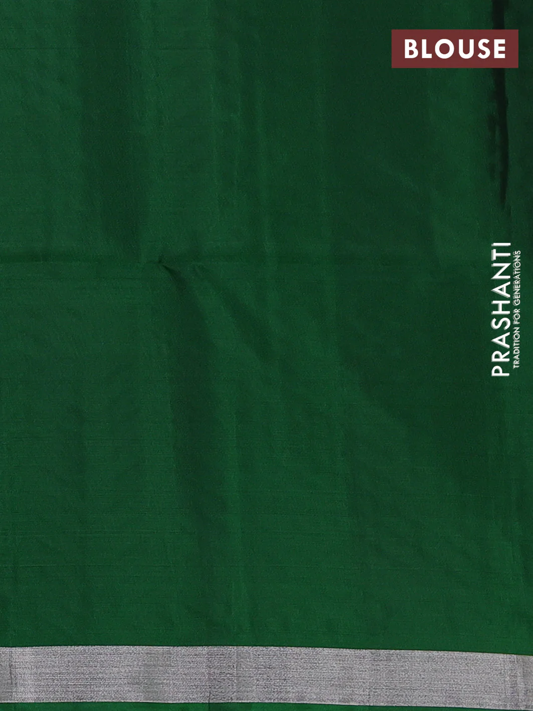 Kanchipuram soft silk saree purple and green with allover silver & zari weaves and long zari woven butta border - Image 3