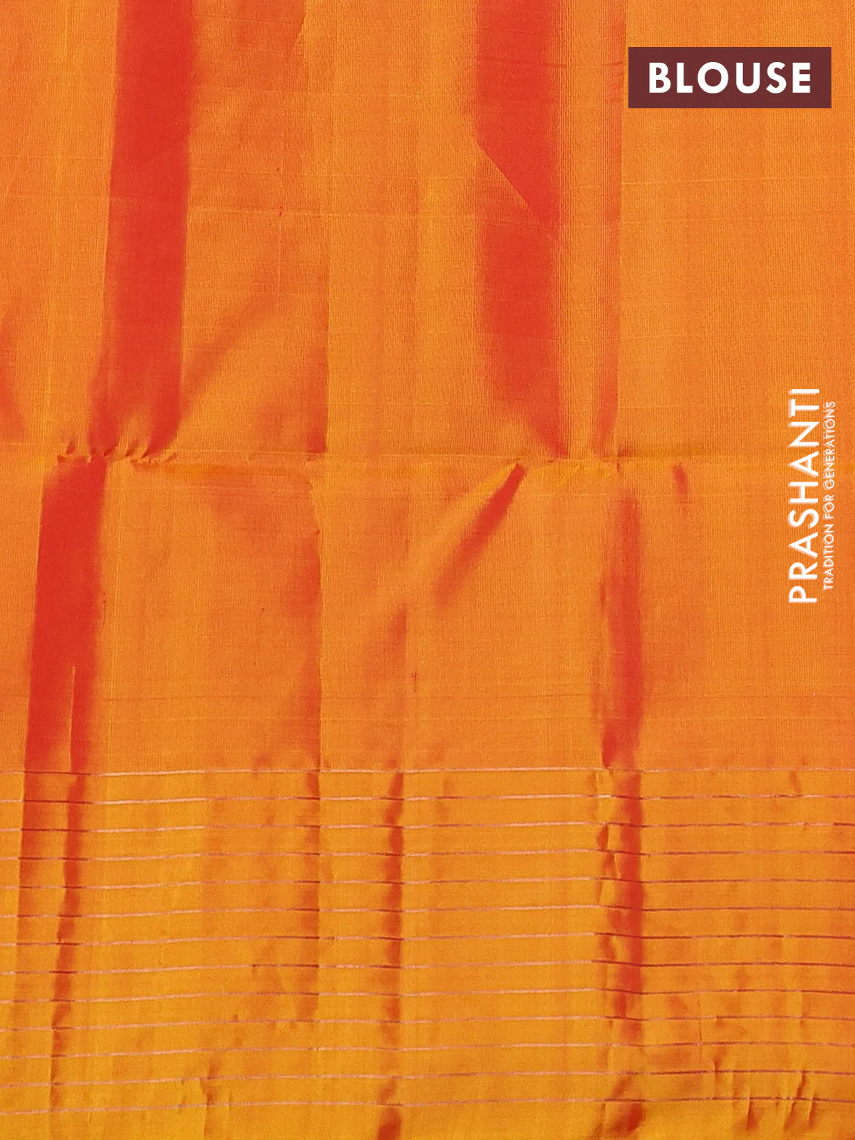 Kanchipuram soft silk saree red and dual shade of yellow with allover zari weaves and zari woven checked border - Image 3