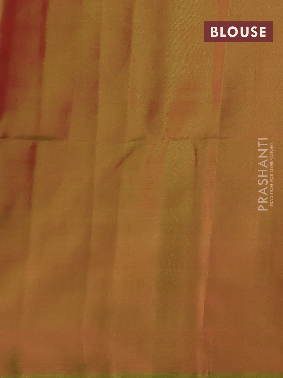 Kanchipuram soft silk saree reddish pink and light green with allover zari woven buttas and zari woven border - Image 3