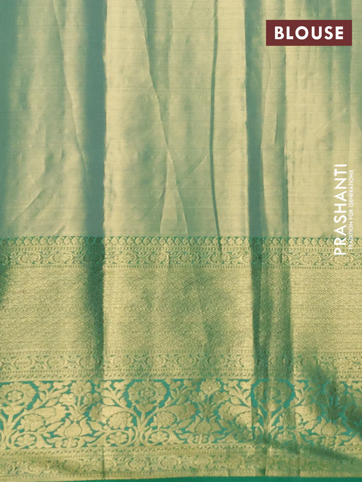 Kanchipuram tissue silk saree lavender and green with allover zari woven brocade weaves and zari woven border - Image 3