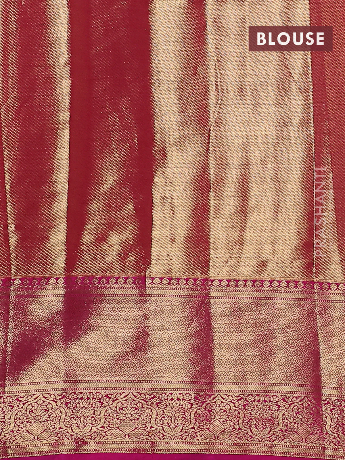 Kanchipuram tissue silk saree lime green and pink with allover zari woven brocade weaves and zari woven border - Image 3