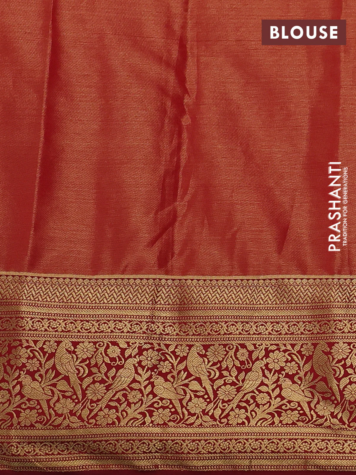 Kanchipuram tissue silk saree teal gren and maroon with allover zari woven brocade weaves and zari woven border - Image 3