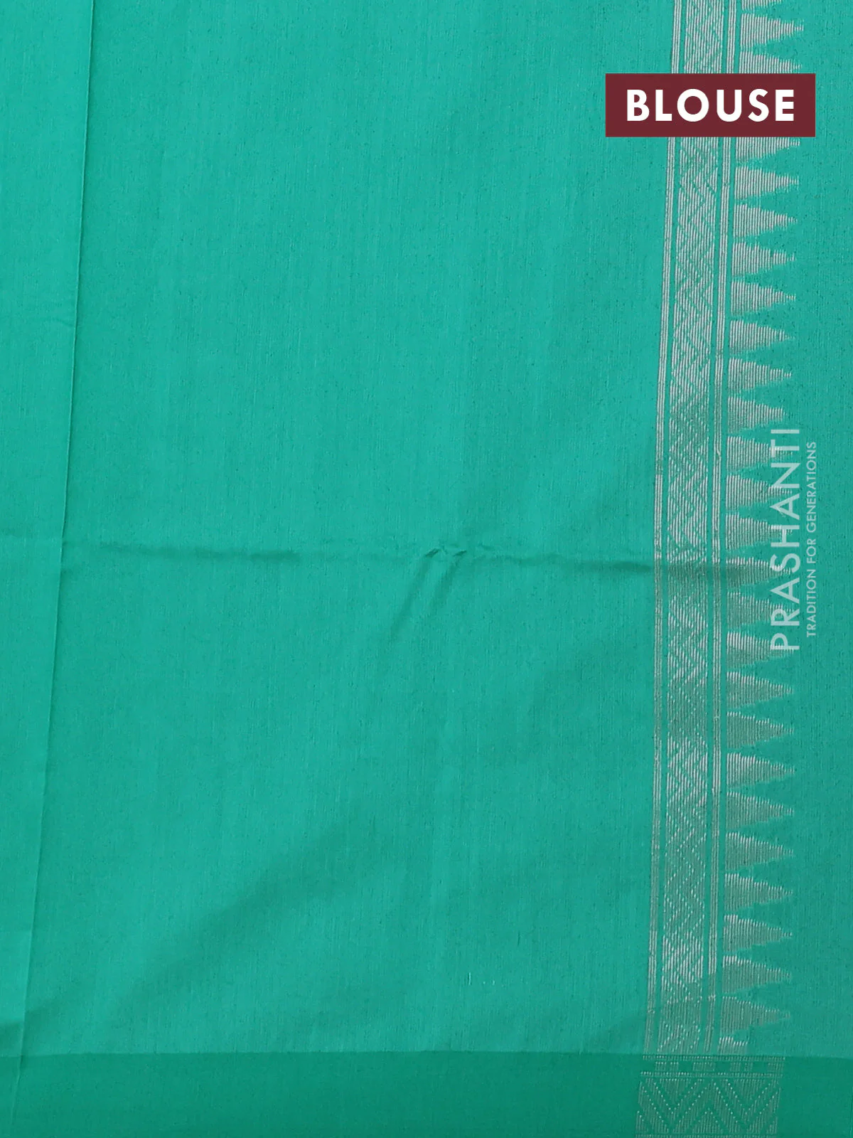 Kora jamdhani silk saree lavender and teal green with allover jamdhani weaves and zari woven border - Image 3