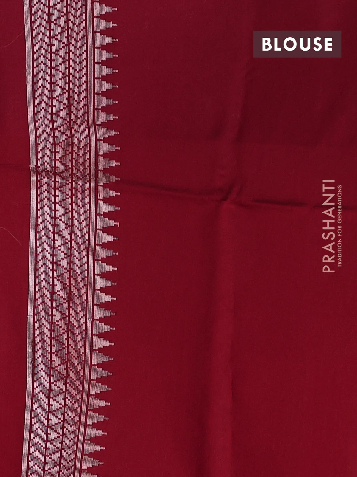 Kora jamdhani silk saree pale orange and red with allover jamdhani weaves and zari woven border - Image 3