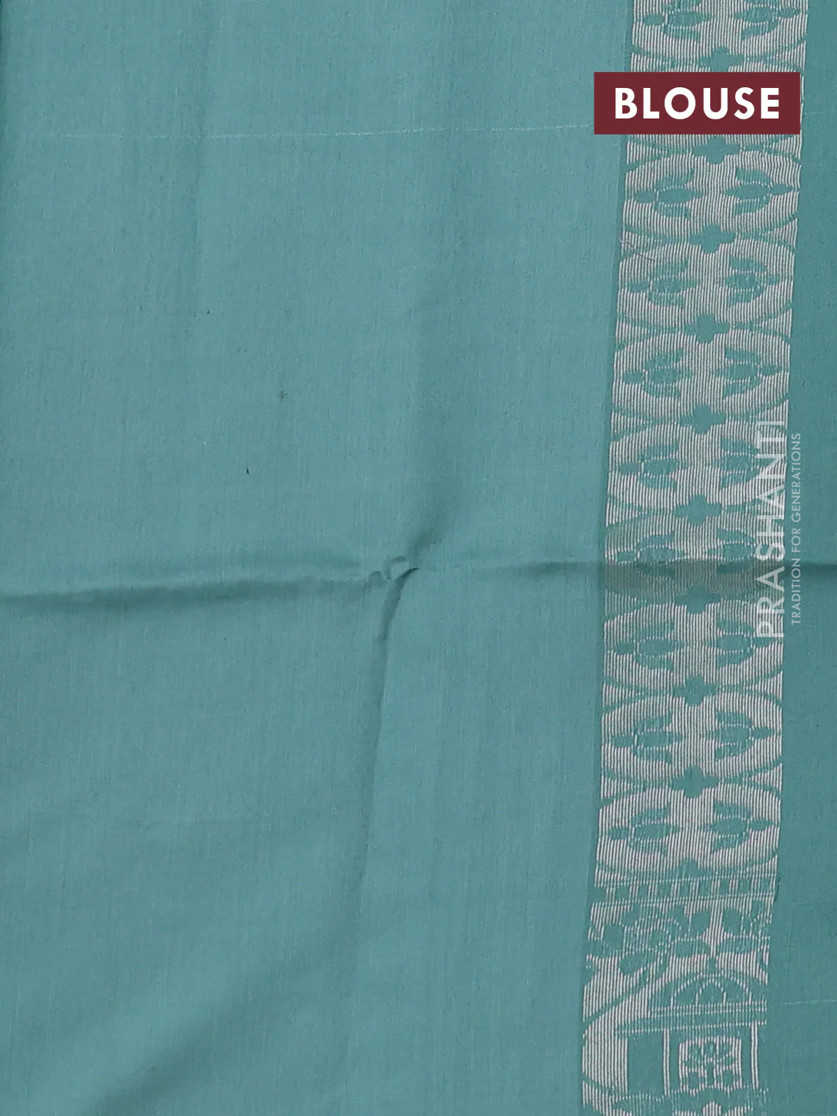 Kora jamdhani silk saree pastel pink and teal green with allover jamdhani weaves and zari woven border - Image 3