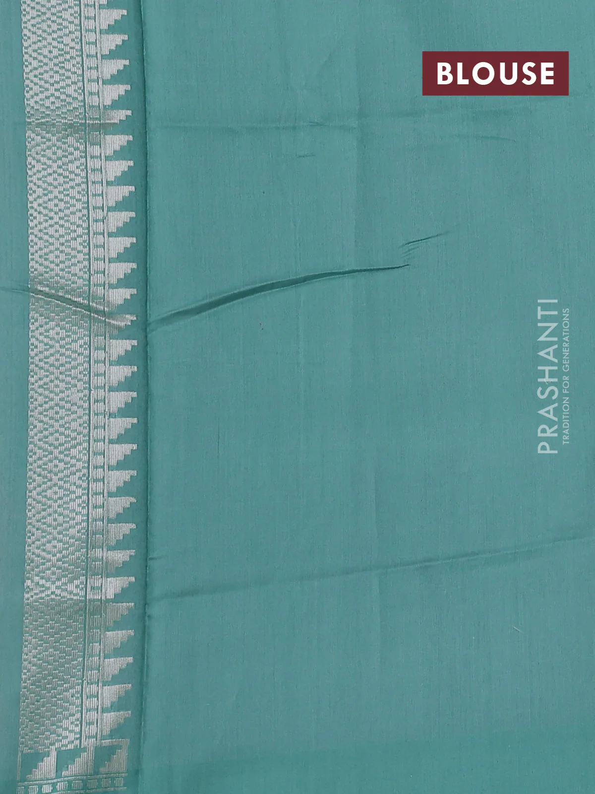 Kora jamdhani silk saree pastel pink and treal green with allover jamdhani weaves and zari woven border - Image 3